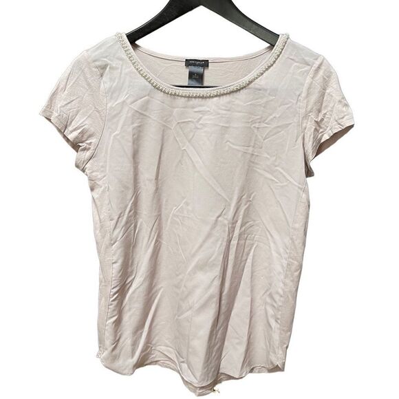 🌟Ann Taylor Cream Short Sleeve Top - Picture 1 of 2